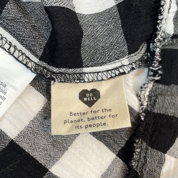 Madewell Top Short Sleeve Button-down XS Black and White Check - Picture 8 of 11